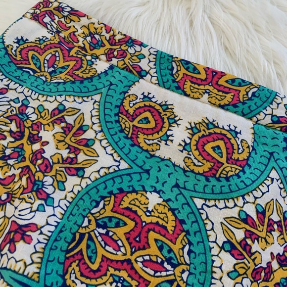 Lucy & Laurel Linen Blend Print Skirt-Size 2 - Picture 6 of 11